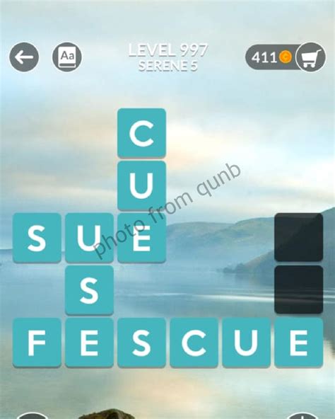 Exercise your brain and with thousands of challenging word puzzles, set in a relaxing botanical garden of gorgeous puz. . Wordscapes 997